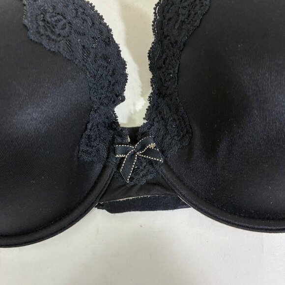 Maidenform Comfort Devotion Embellished Coverage Bra Black Sz 34DD Coquette - Picture 2 of 6